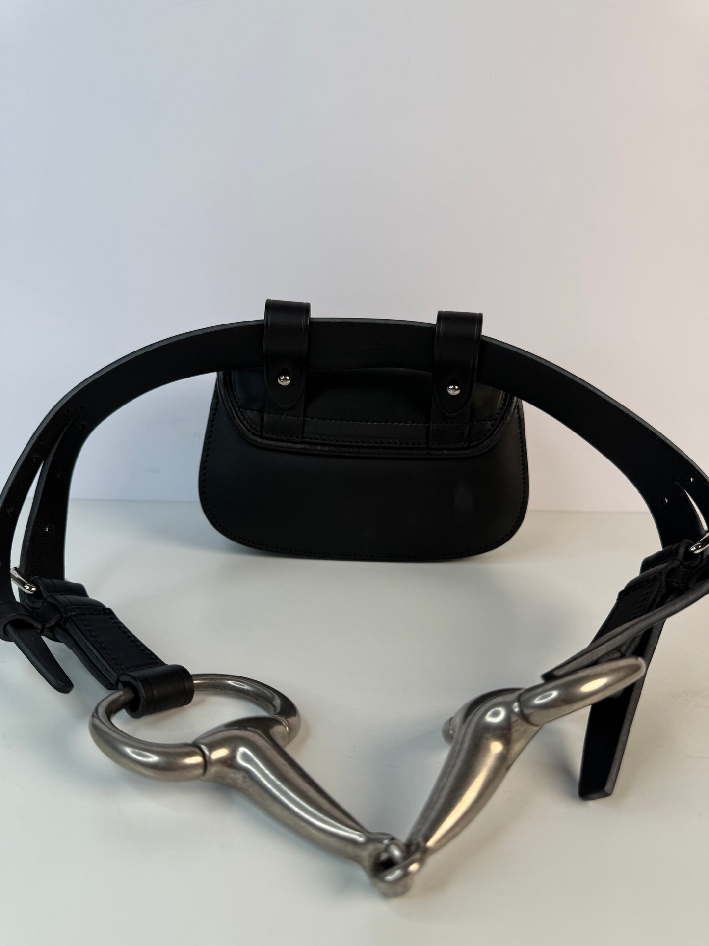 Gucci Black Calfskin Bamboo 1947 Mini Belt Bag