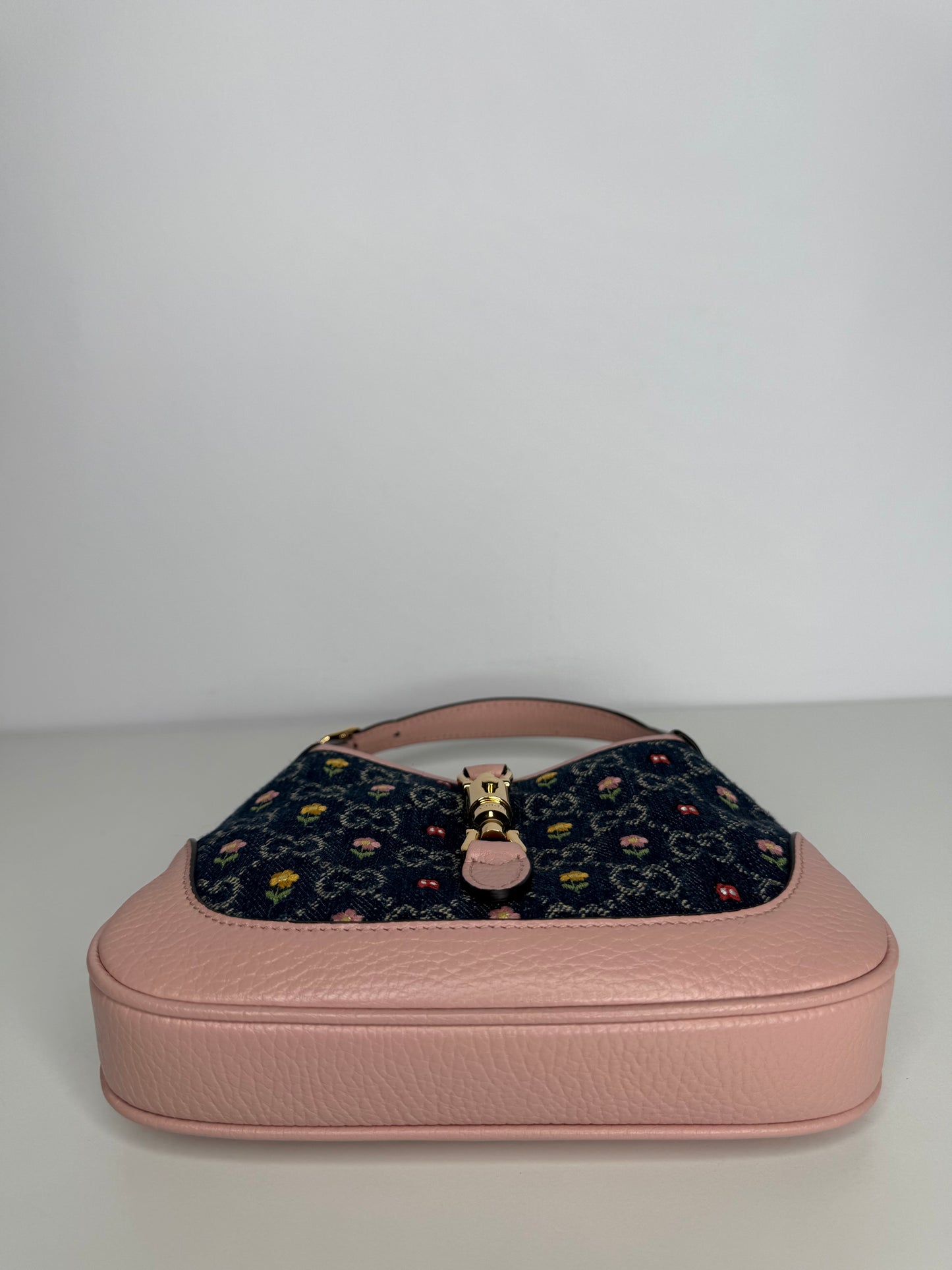 Gucci 520 Limited Edition Floral Denim Mini Jackie 1961