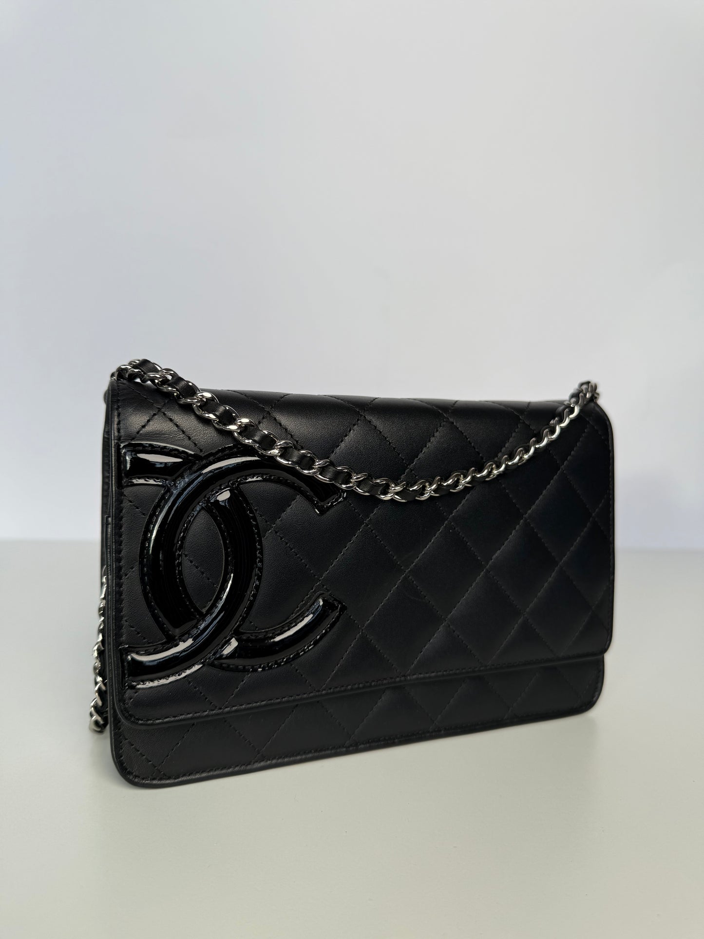 Chanel Calfskin Quilted Cambon Wallet On Chain