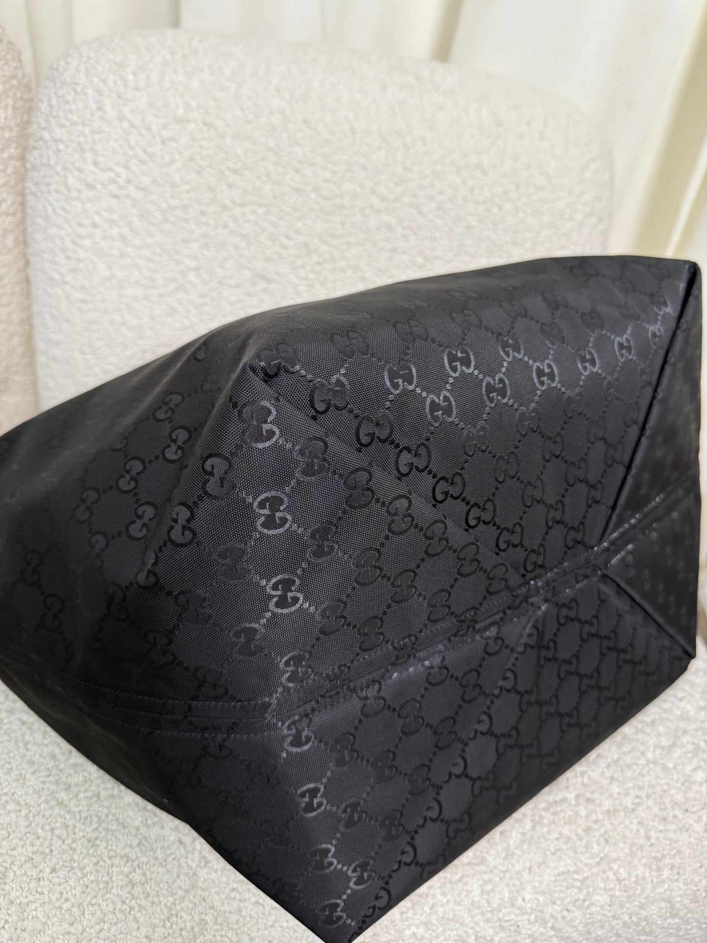 Gucci Black GG Canvas Nylon Tote Bag