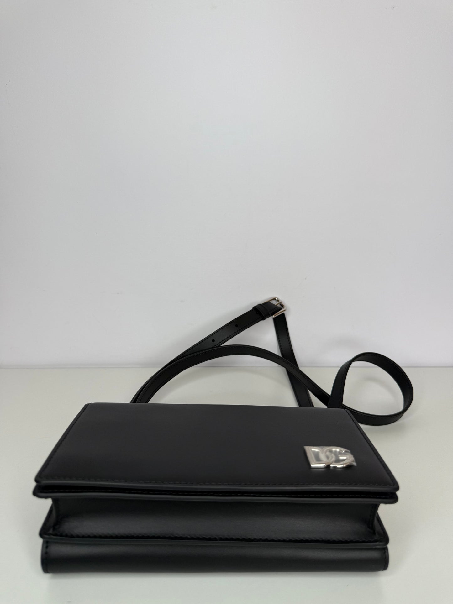 Dolce Gabbana Calfskin DG Millennials Convertible Crossbody Black