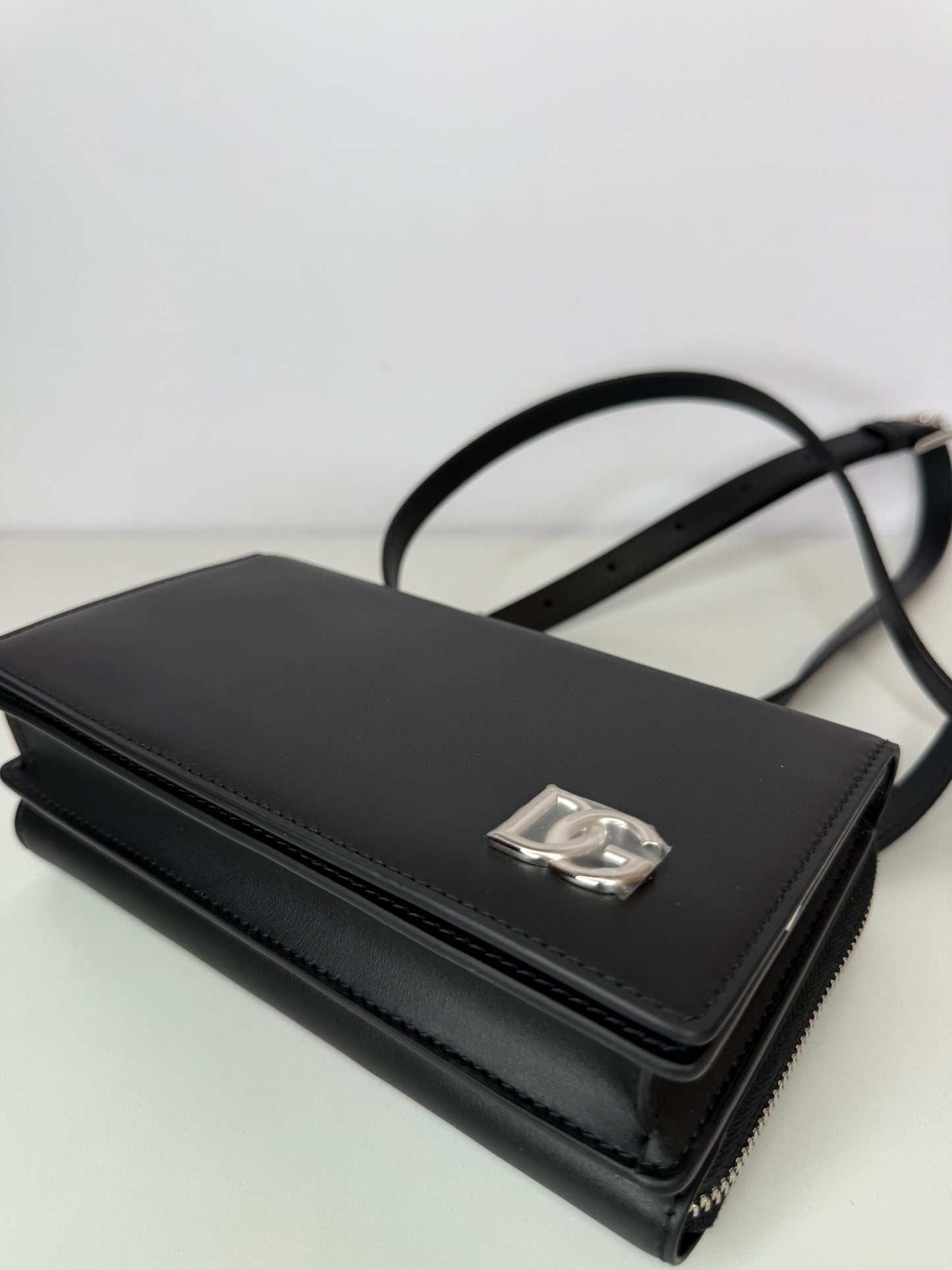 Dolce Gabbana Calfskin DG Millennials Convertible Crossbody Black