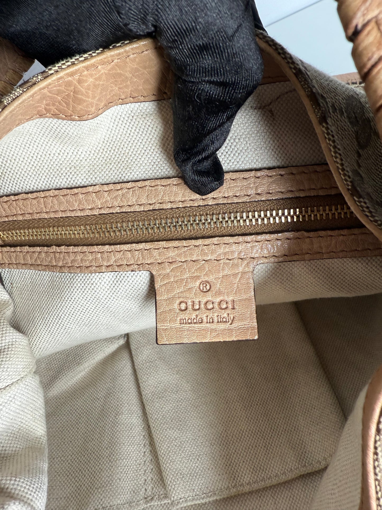 Gucci GG Canvas Large Jackie Shoulder Bag Brown