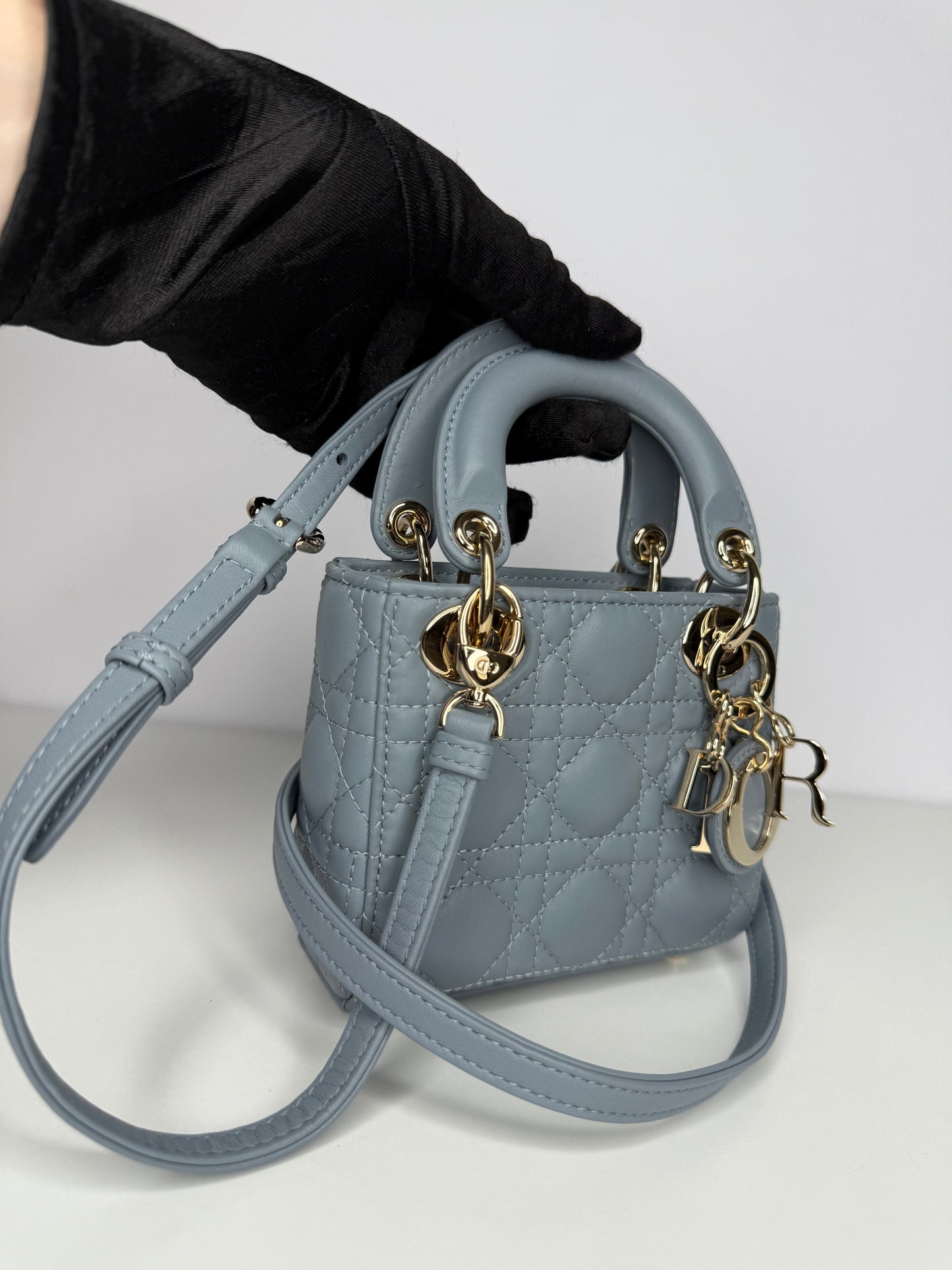 Dior Lady Dior Micro Bag Cloud Blue Cannage Lambskin