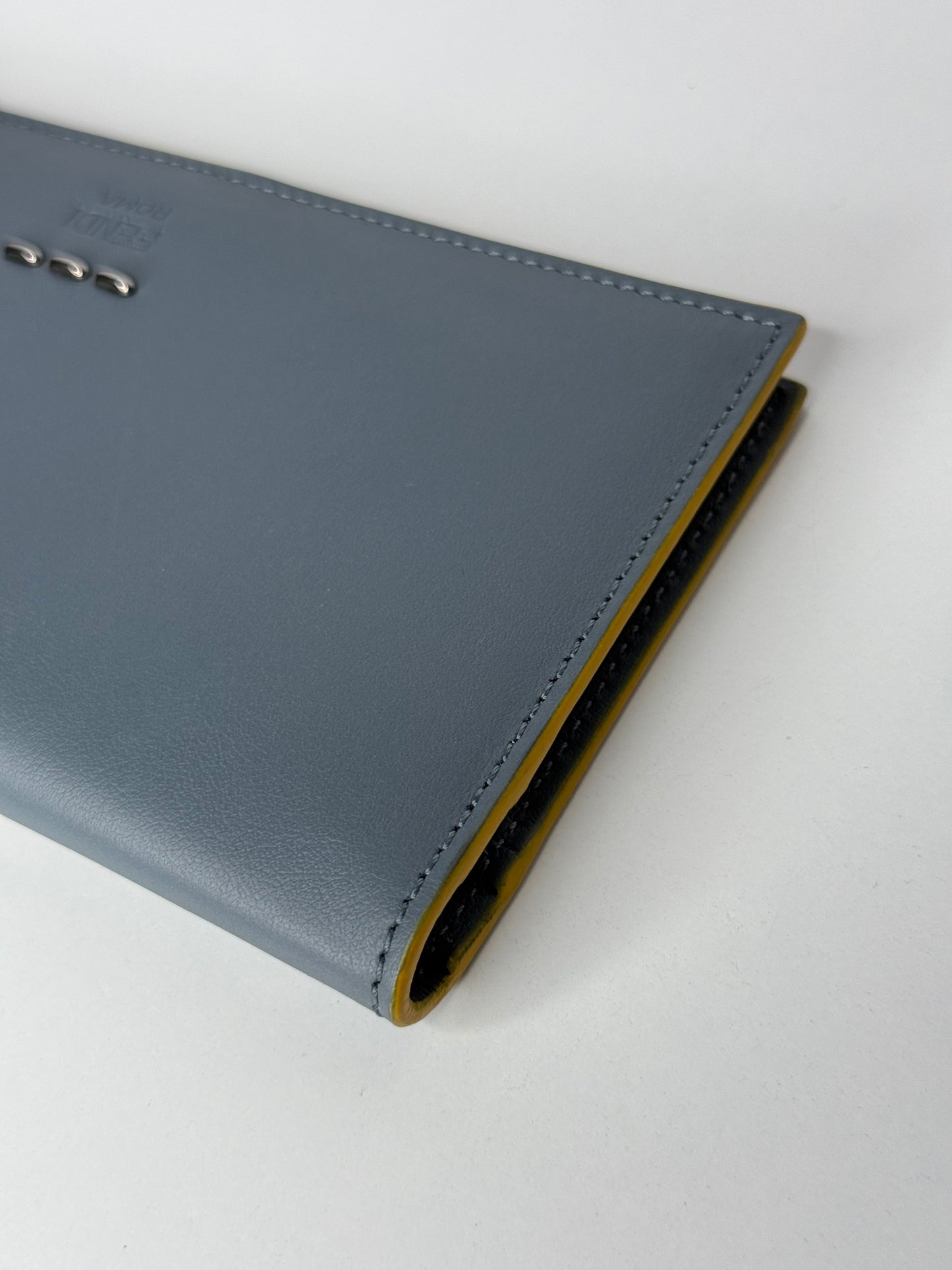 Fendi Grey Leather Continental Bifold Bill Wallet