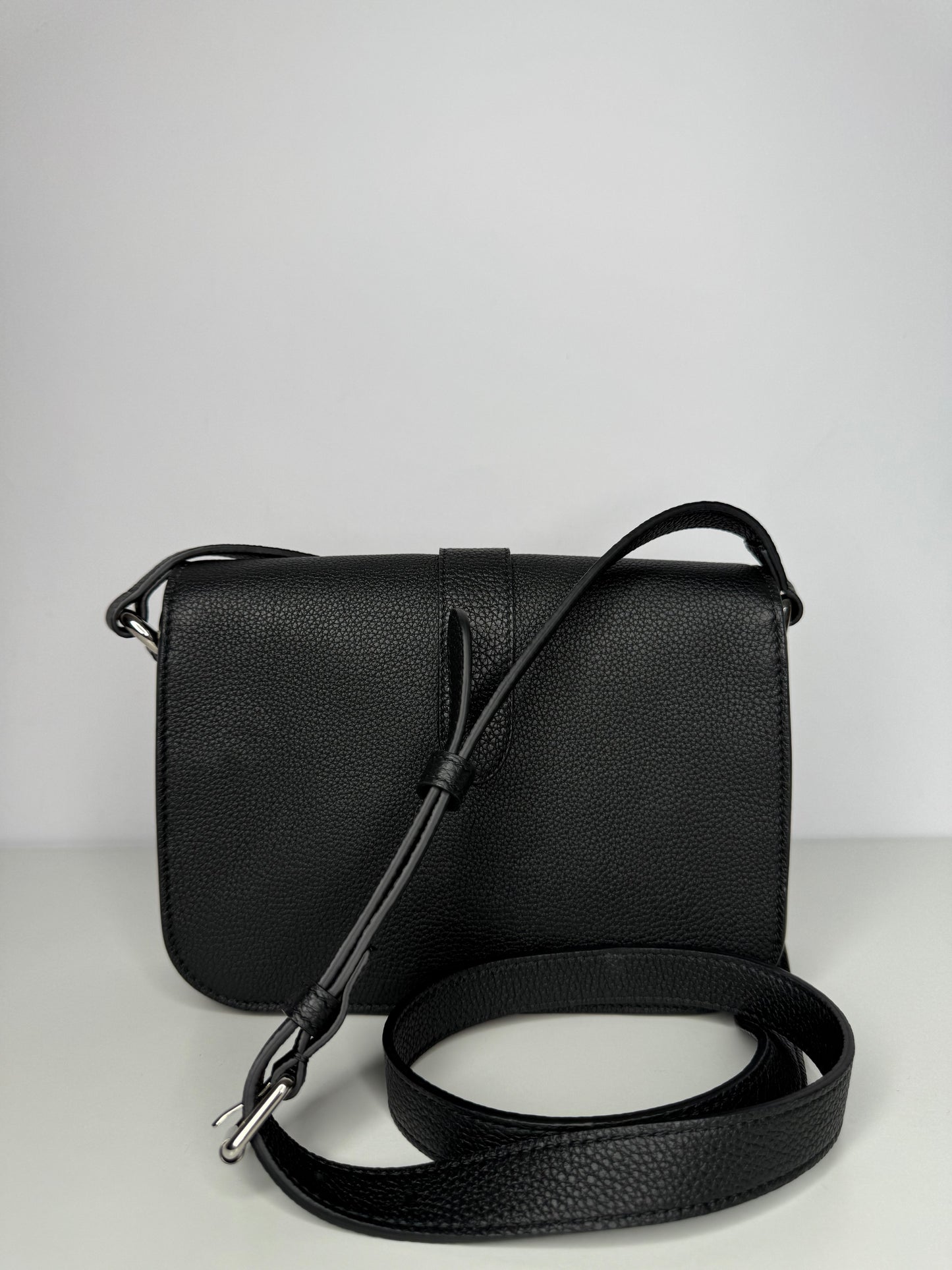 Gucci Black Soft Grainy Leather Super Mini Shoulder Bag