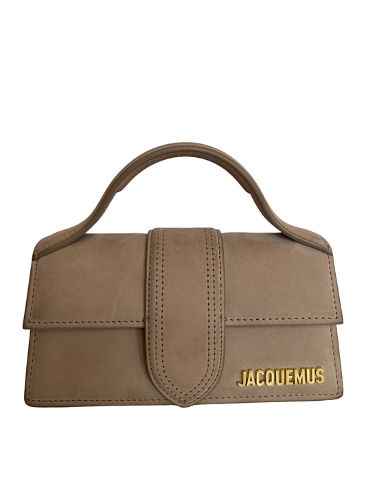 Jacquemus Grey Nubuck Leather Le Bambino Mini Flap Bag