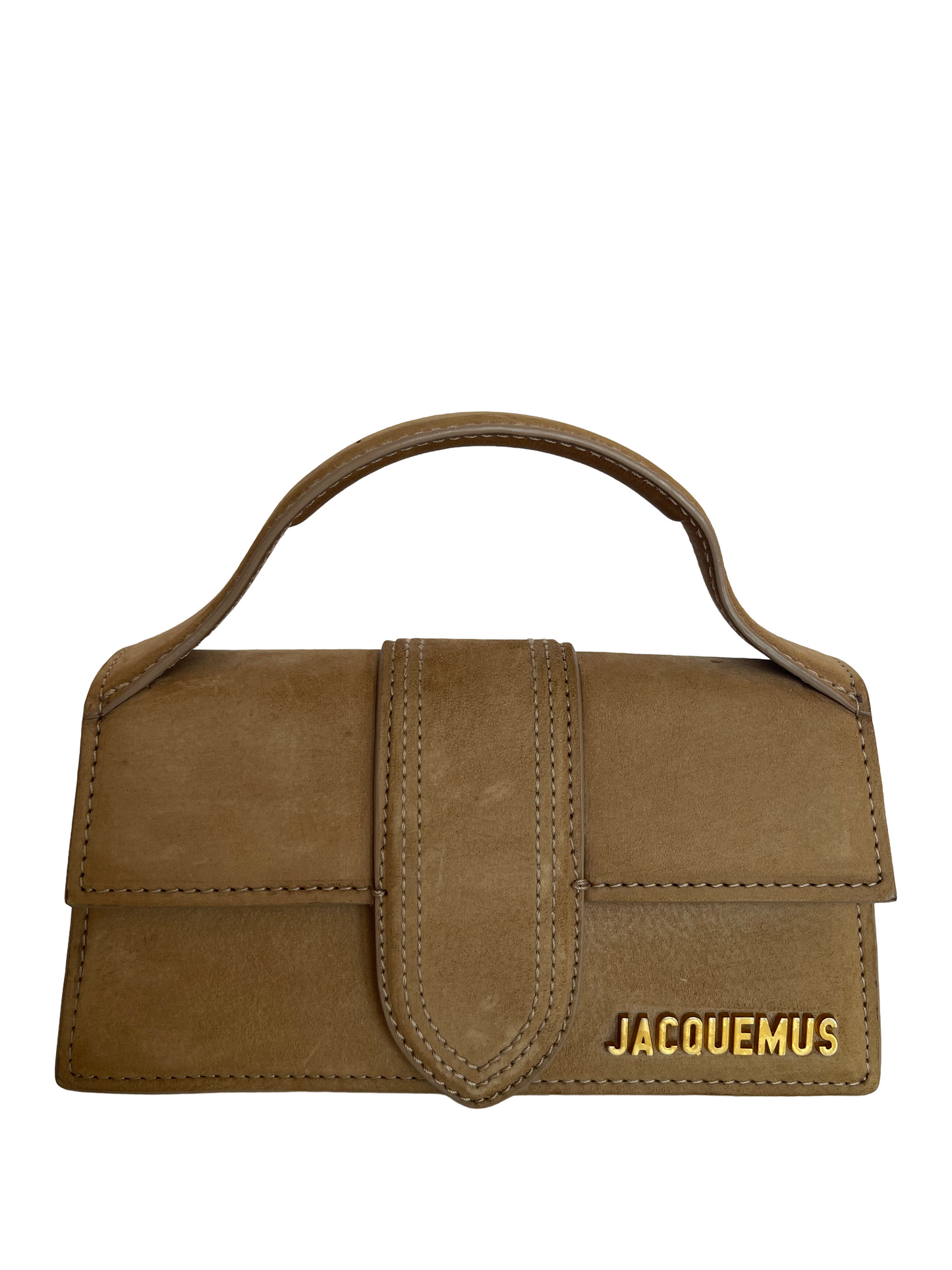 Jacquemus Dark Beige Nubuck Leather Le Bambino Mini Flap Bag