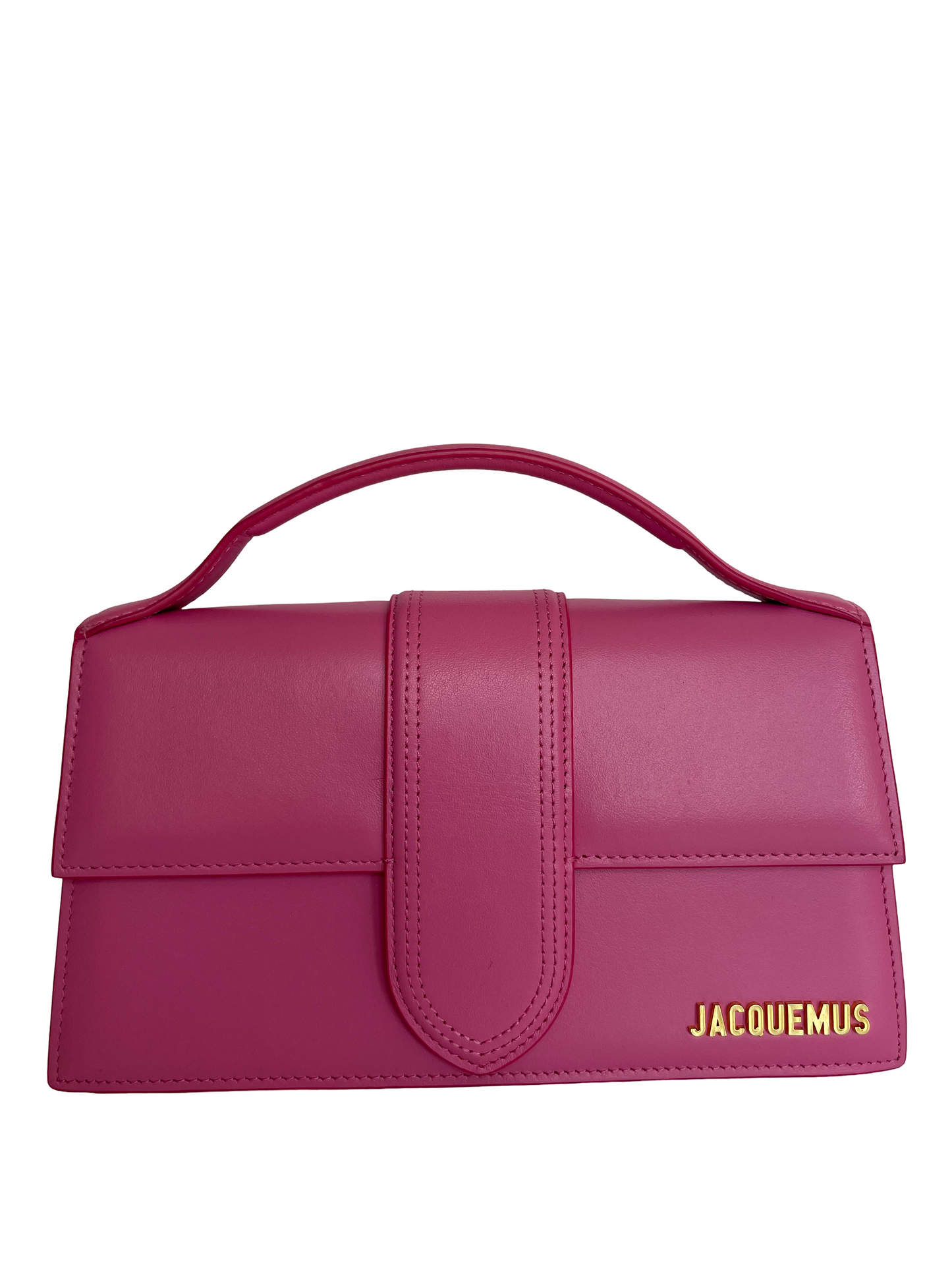 Jacquemus Le Grand Bambino Leather Crossbody Bag In Neon Pink