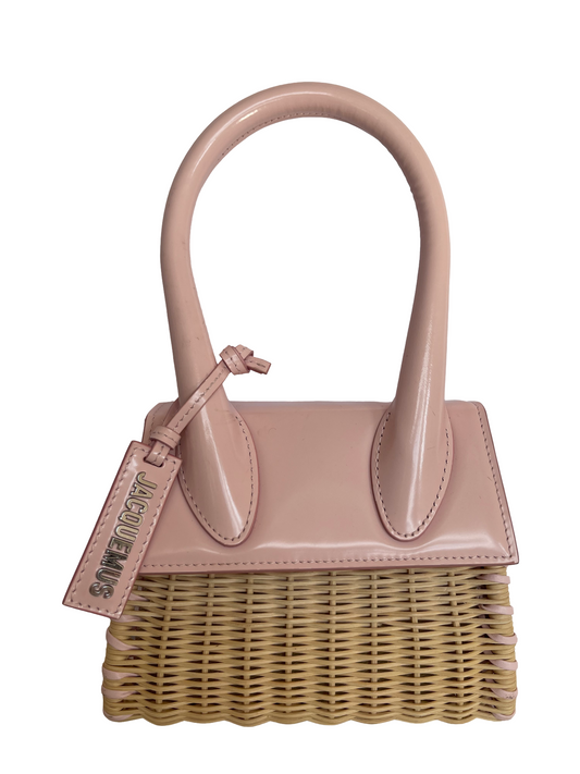 Jacquemus Le Chiquito Osier Bag Raffia And Pink Leather