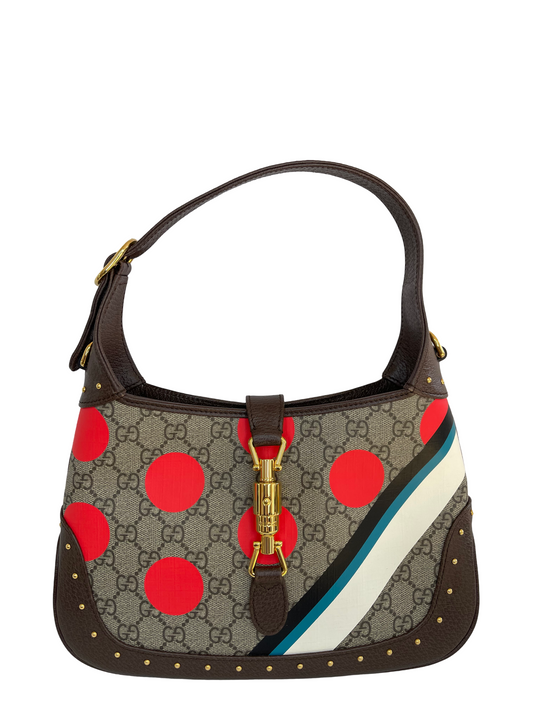 Gucci Jackie 1961 Small Polka Dot GG Canvas Shoulder Bag