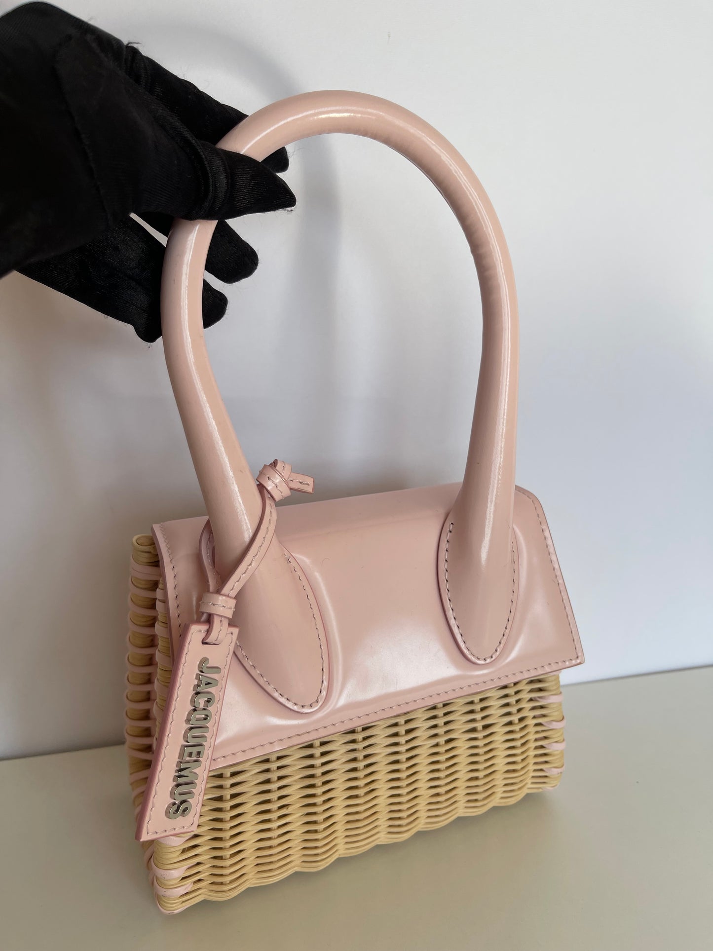 Jacquemus Le Chiquito Osier Bag Raffia And Pink Leather