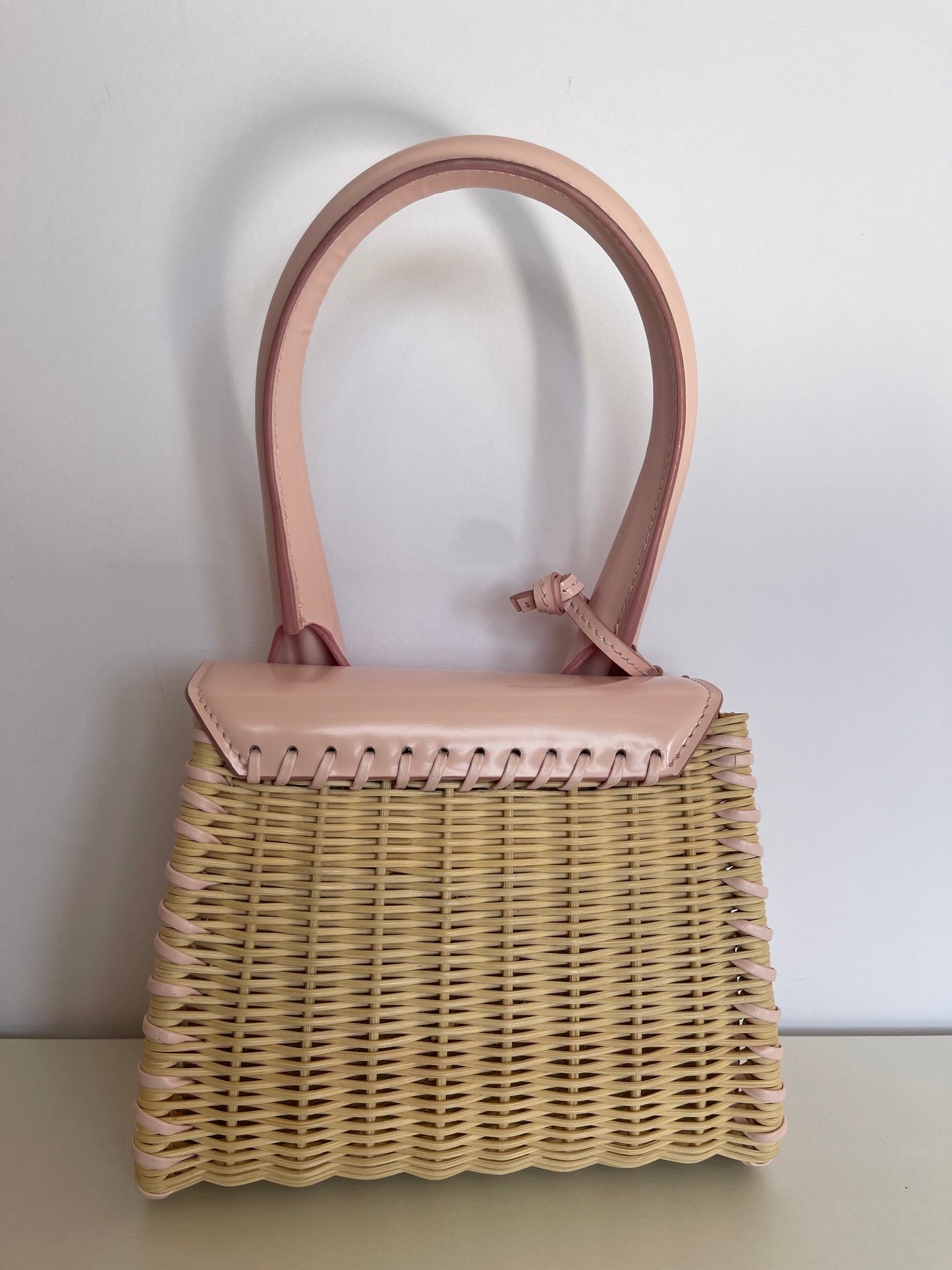 Jacquemus Le Chiquito Osier Bag Raffia And Pink Leather