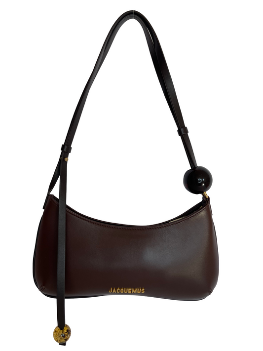 Jacquemus Brown Leather Le Bisou Perle Shoulder Bag