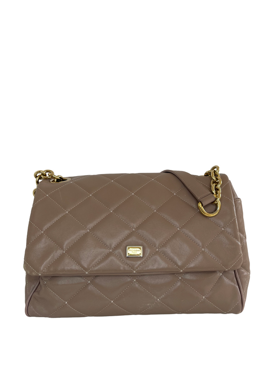 Dolce Gabbana Beige Quilted Leather Miss Kate Shoulder Bag