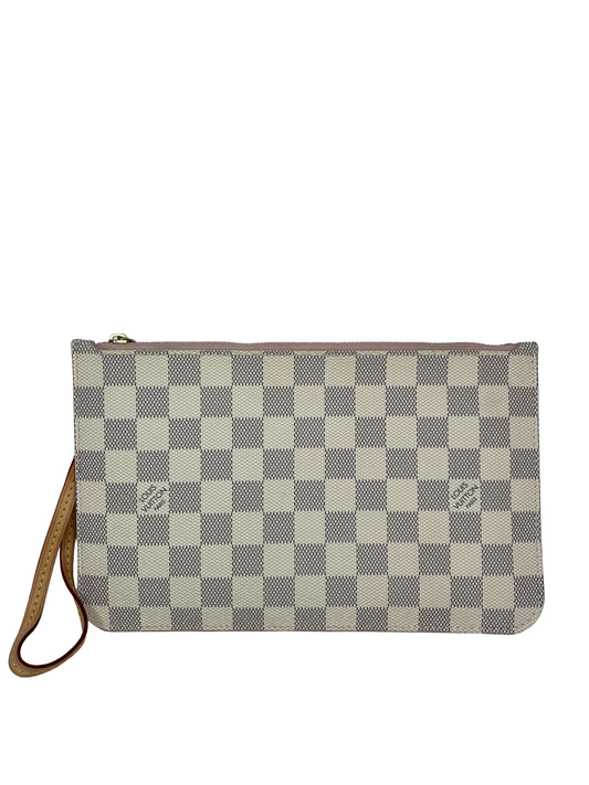 Louis Vuitton Neverfull Damier Azur Pochette Rose Ballerine