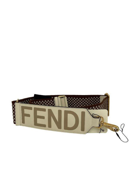 Fendi Logo Strap You Shoulder Strap Gingham Canvas with Leather