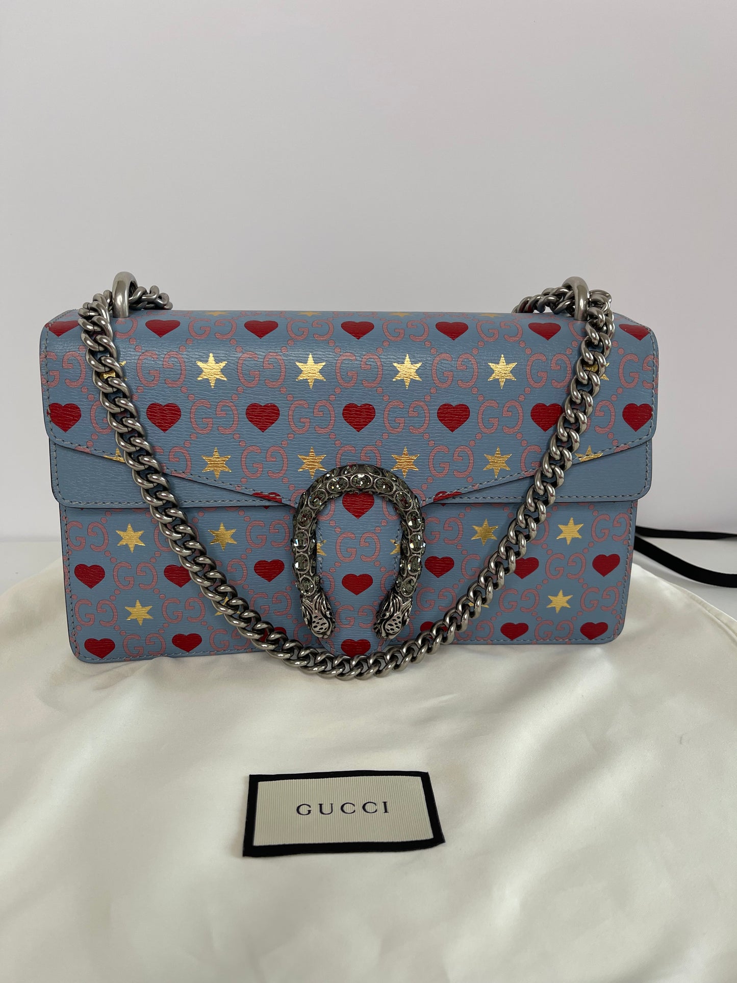 Gucci Small Dionysus Leather Hearts Stars Exclusive Valentine's Day Limited Edition Bag