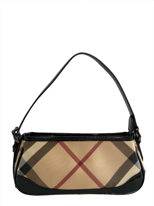 Burberry Nova Check Black Patent Leather Pochette