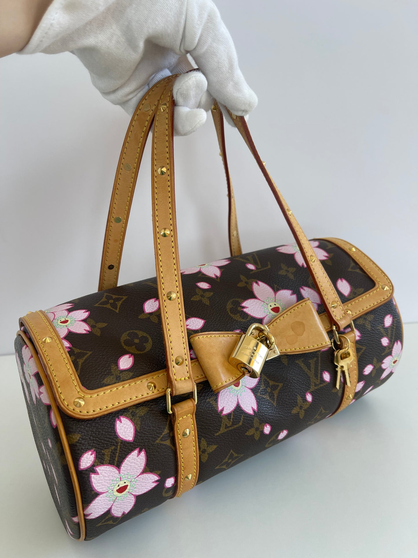 Louis Vuitton Limited Edition Monogram Cherry Blossom Papillon Bag