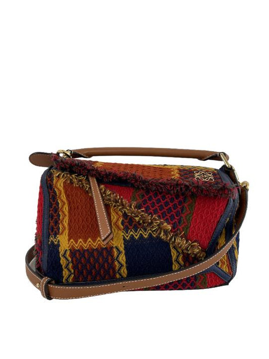 Loewe Small Tartan Puzzle Bag in Red