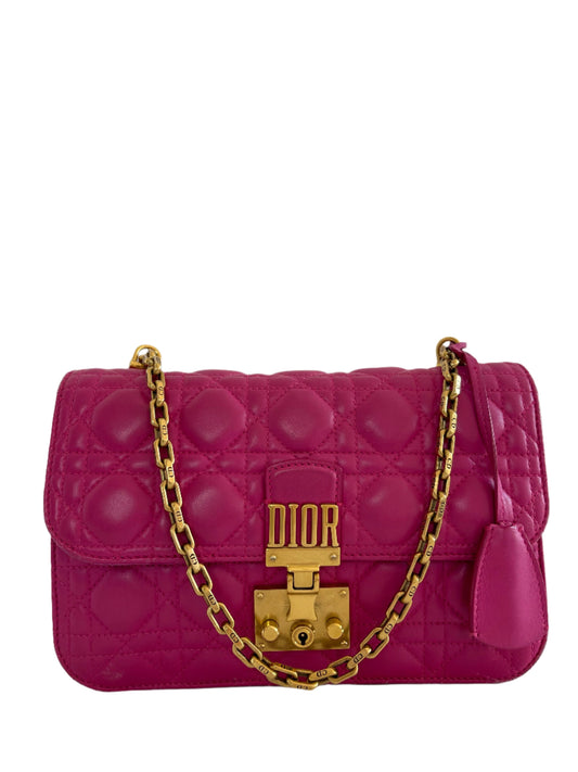 Christian Dior Dioraddict Large Fuchsia Lambskin Cannage Flap Bag