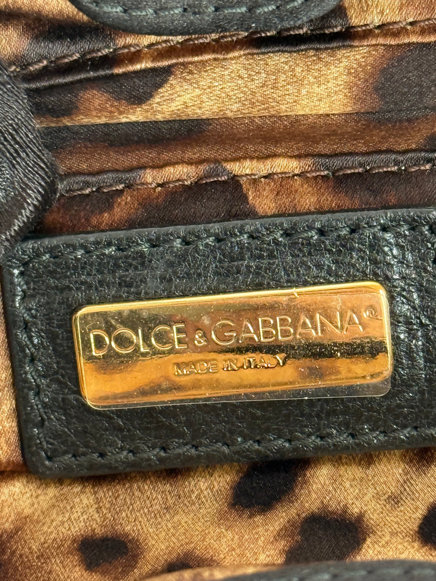 Dolce Gabbana 2Way Satin Chain Purse Clutch Crossbody Bag