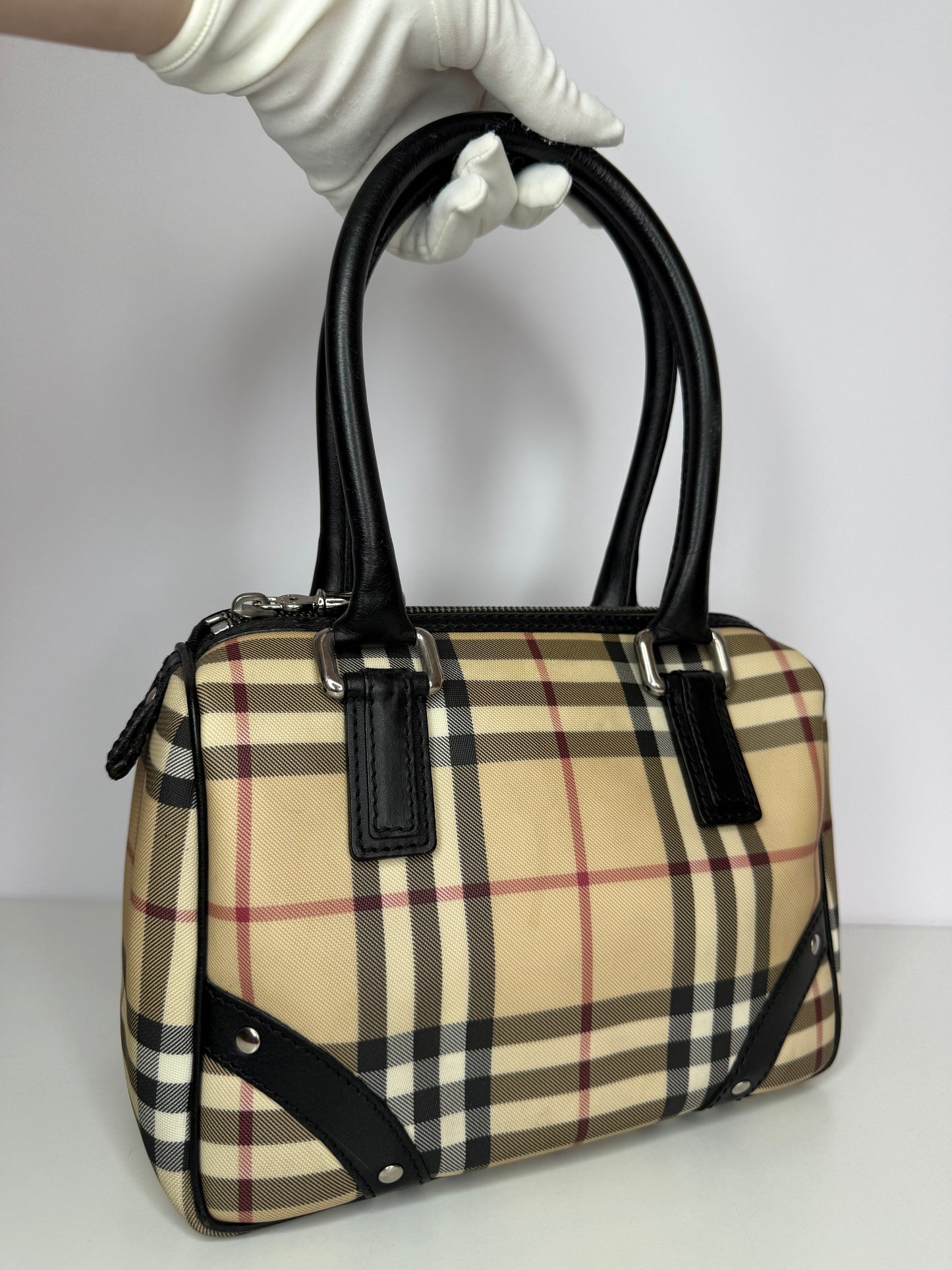 Burberry House Check Coated Canvas Chester Bowling Bag