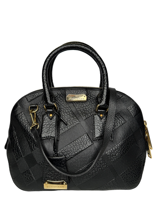 Burberry Black Leather Orchard Bowler Bag