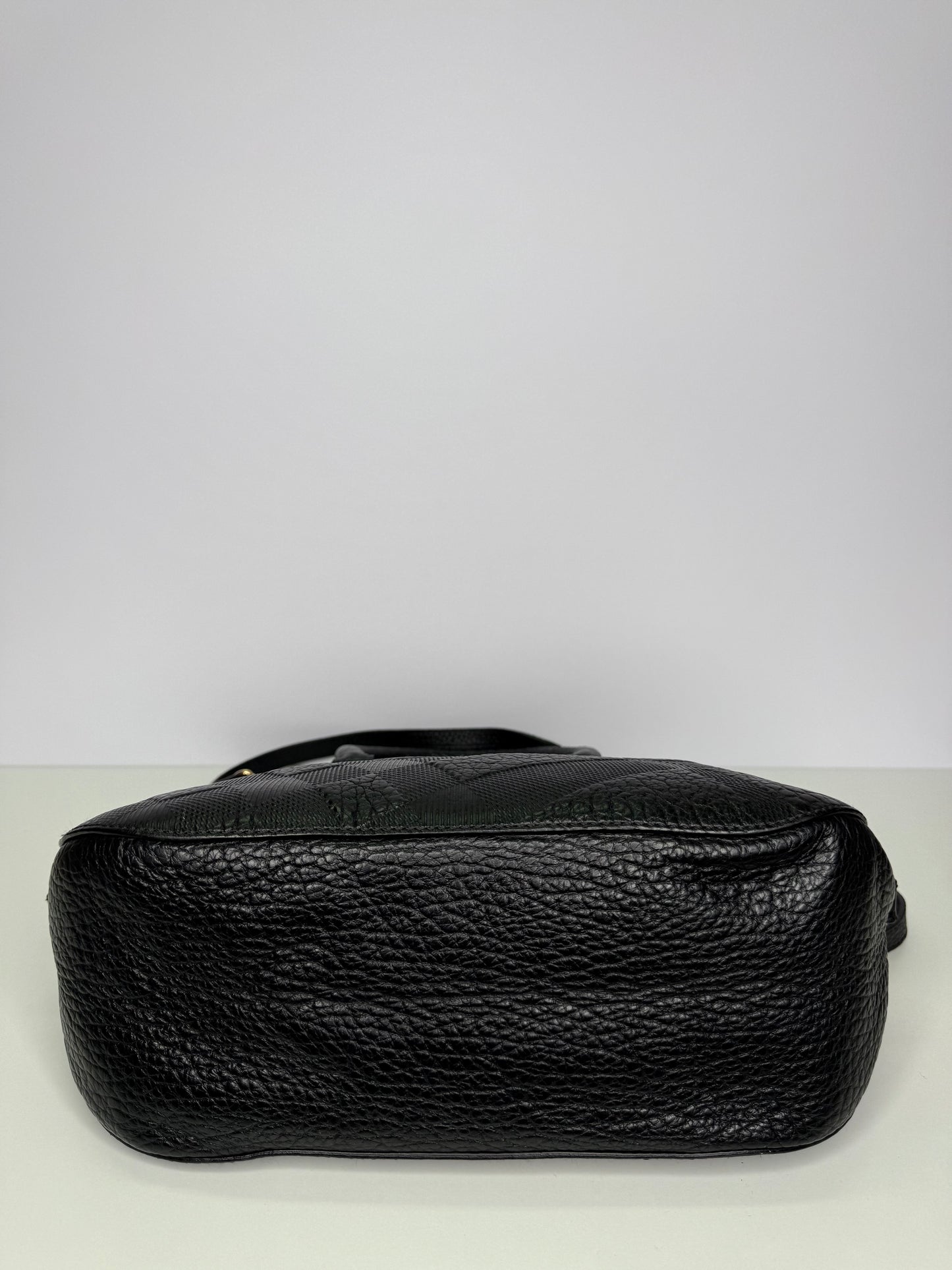 Burberry Black Leather Orchard Bowler Bag