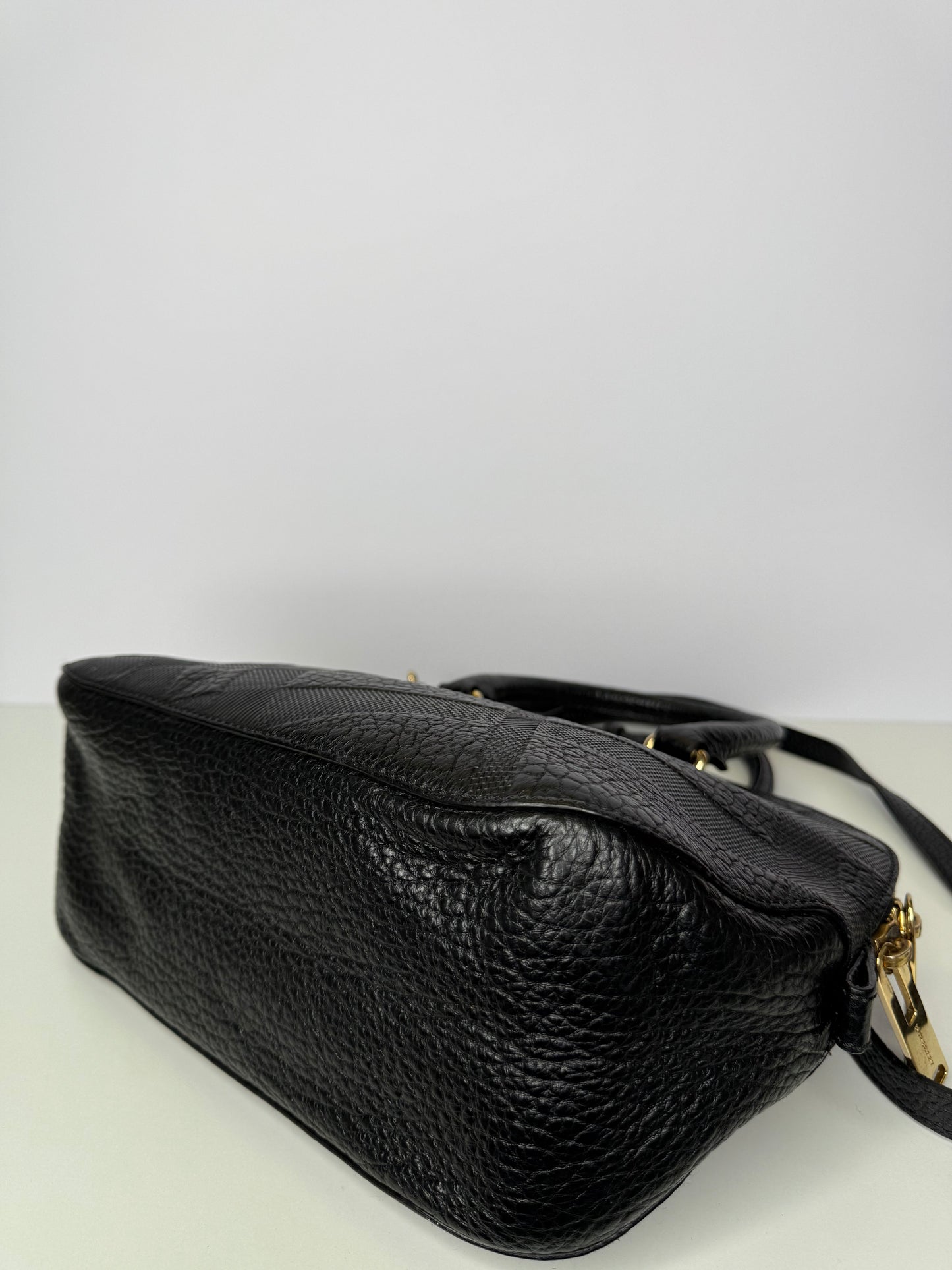 Burberry Black Leather Orchard Bowler Bag