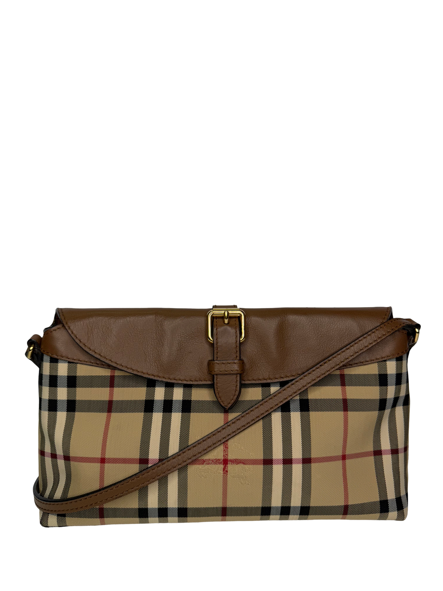 Burberry Beige/Brown Horseferry Check Leah Crossbody Bag