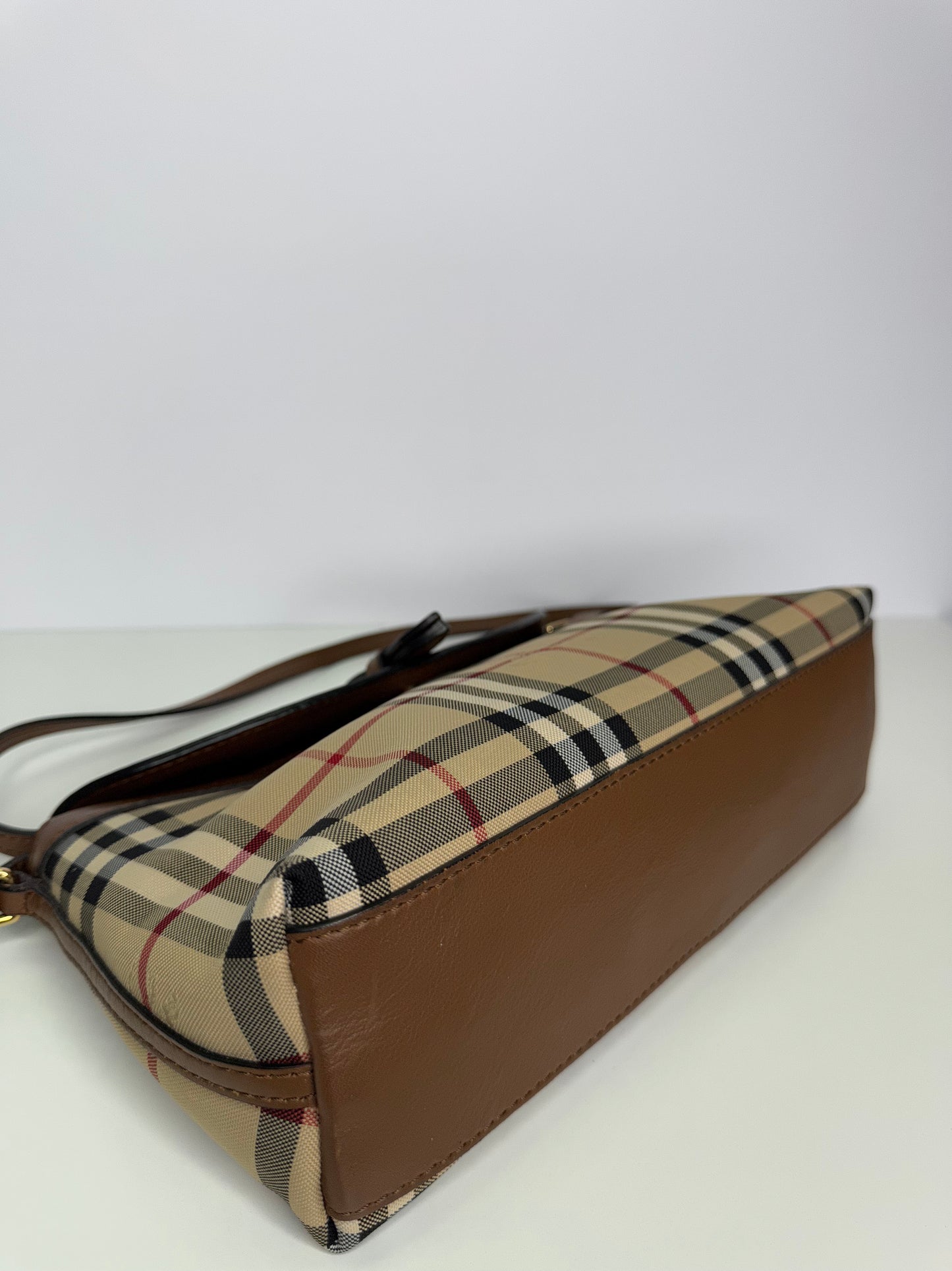 Burberry Beige/Brown Horseferry Check Leah Crossbody Bag