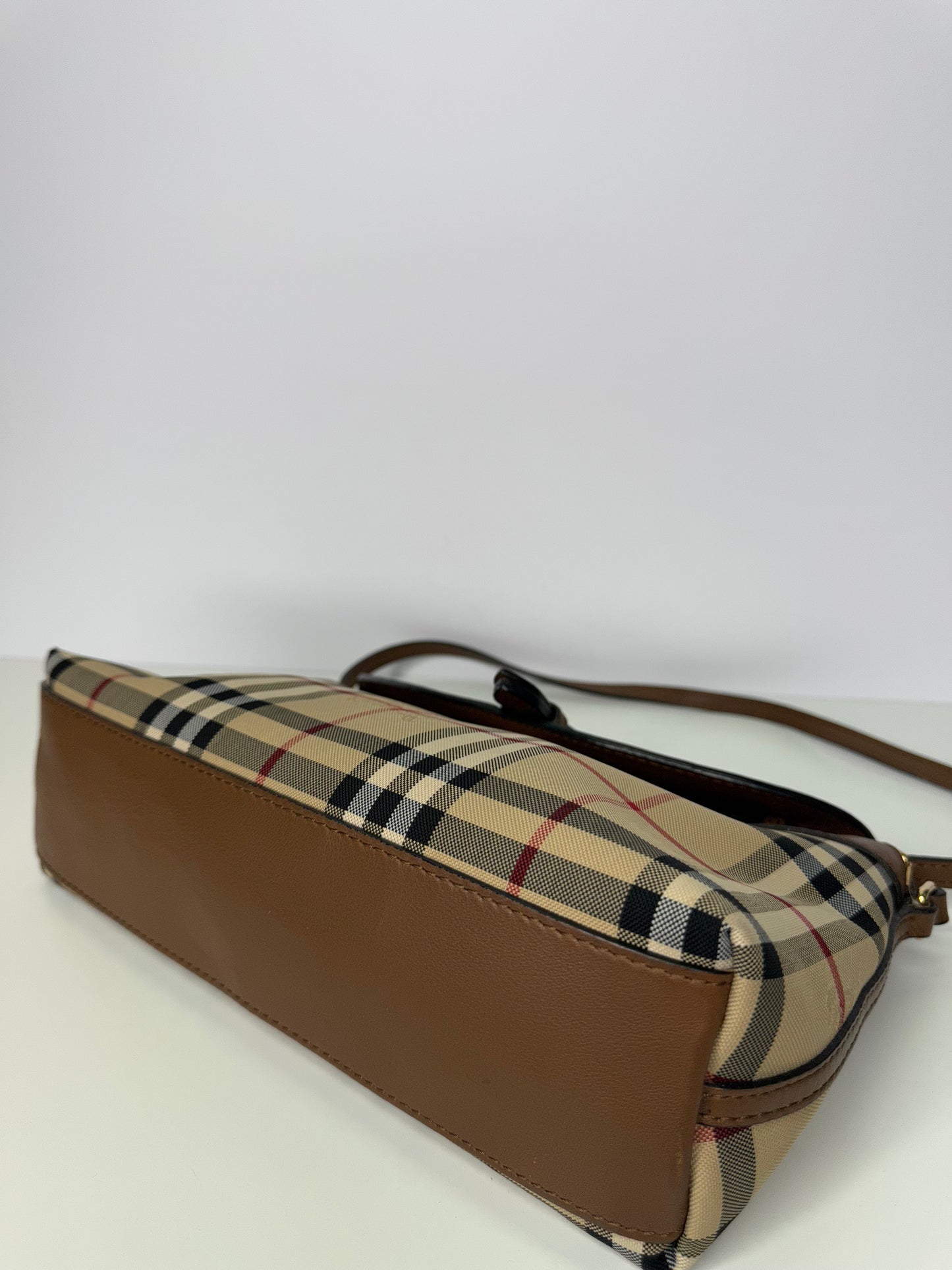 Burberry Beige/Brown Horseferry Check Leah Crossbody Bag