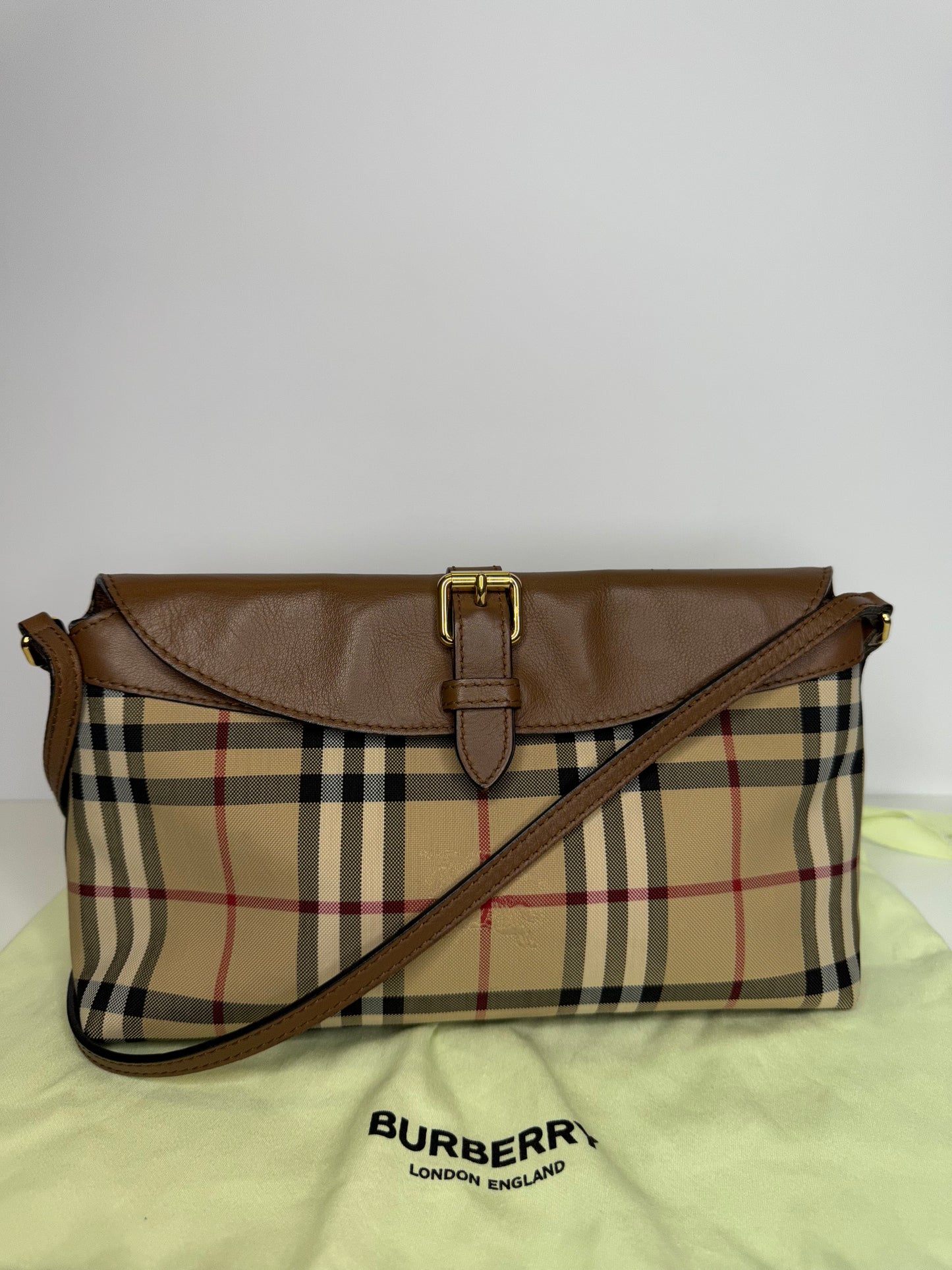 Burberry Beige/Brown Horseferry Check Leah Crossbody Bag