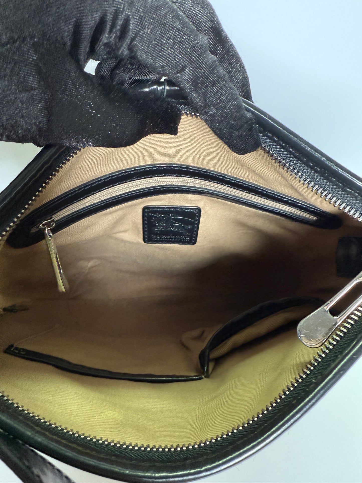 Burberry Nova Check Black Patent Leather Dryden Crossbody Bag