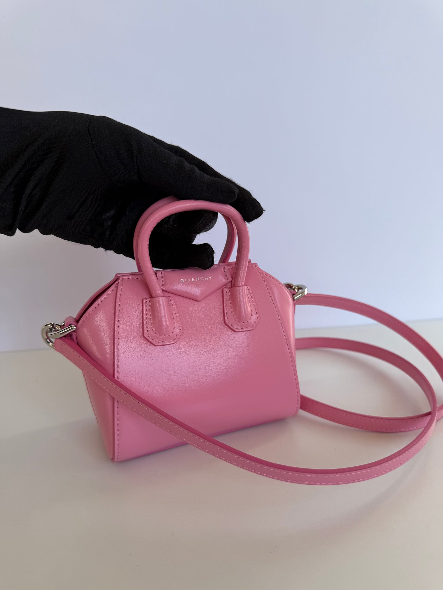 Givenchy Micro Antigona Pink Smooth Calfskin Leather Bag