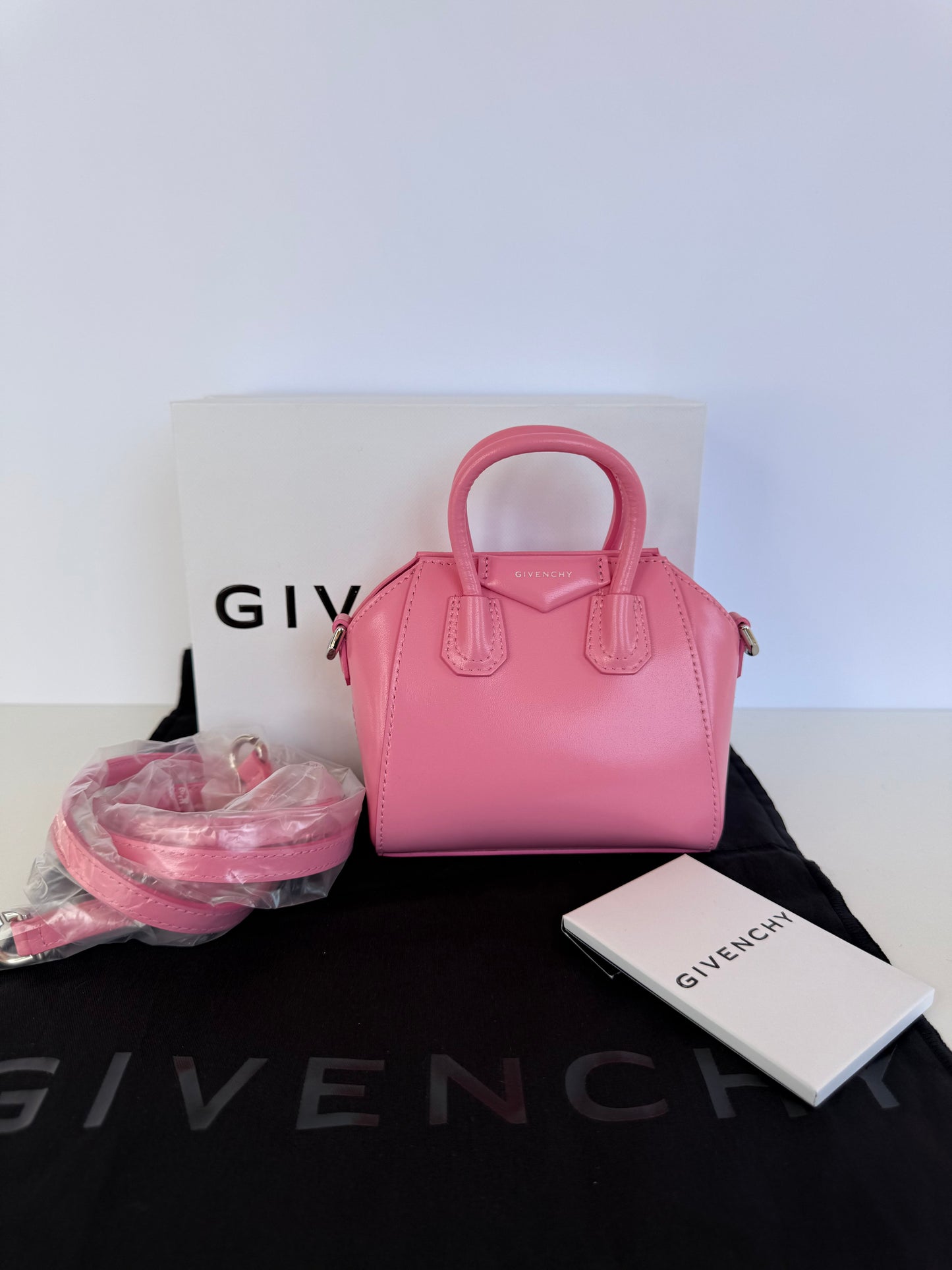 Givenchy Micro Antigona Pink Smooth Calfskin Leather Bag