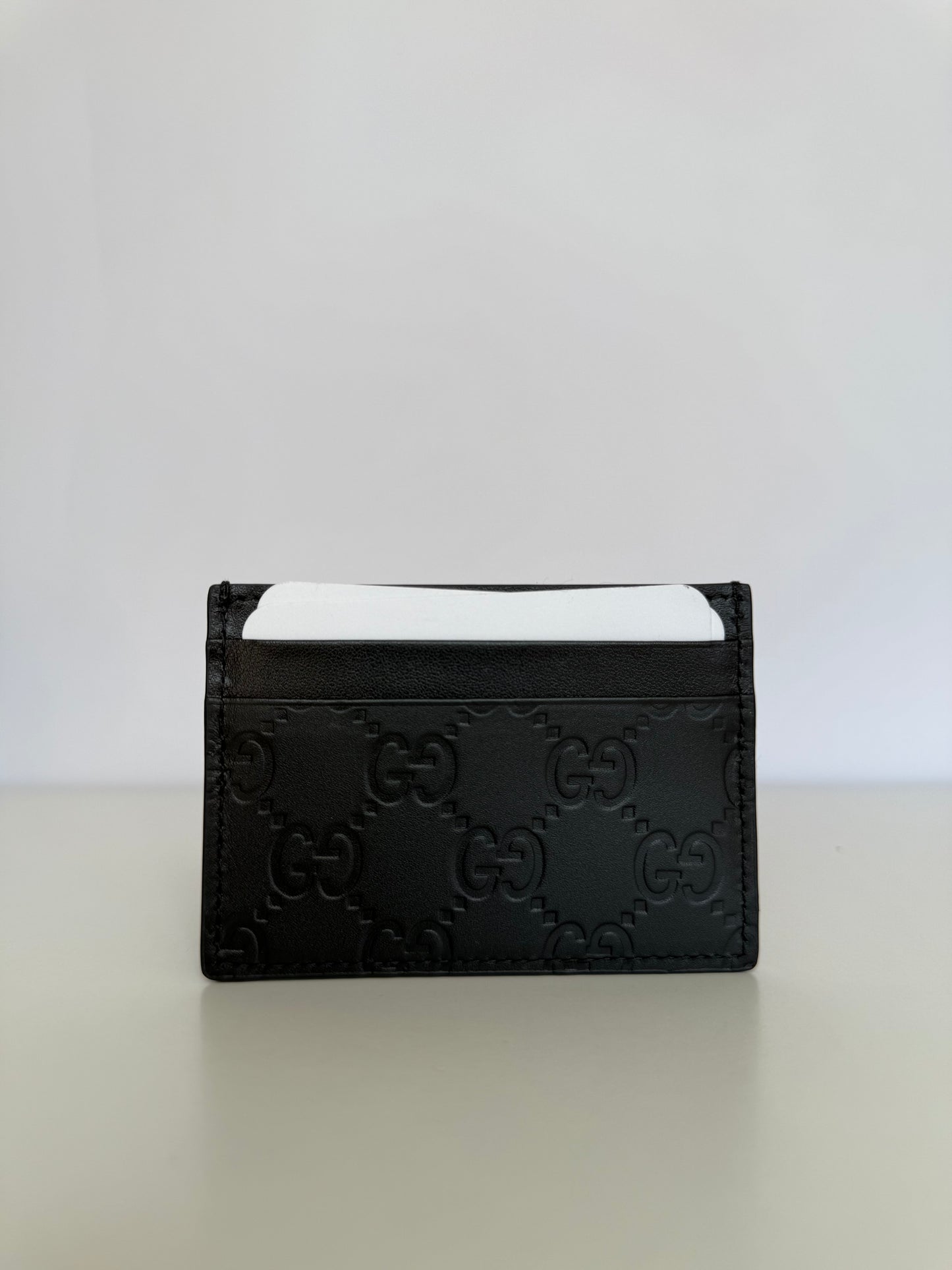 Gucci Guccissima Signature Card Holder Black