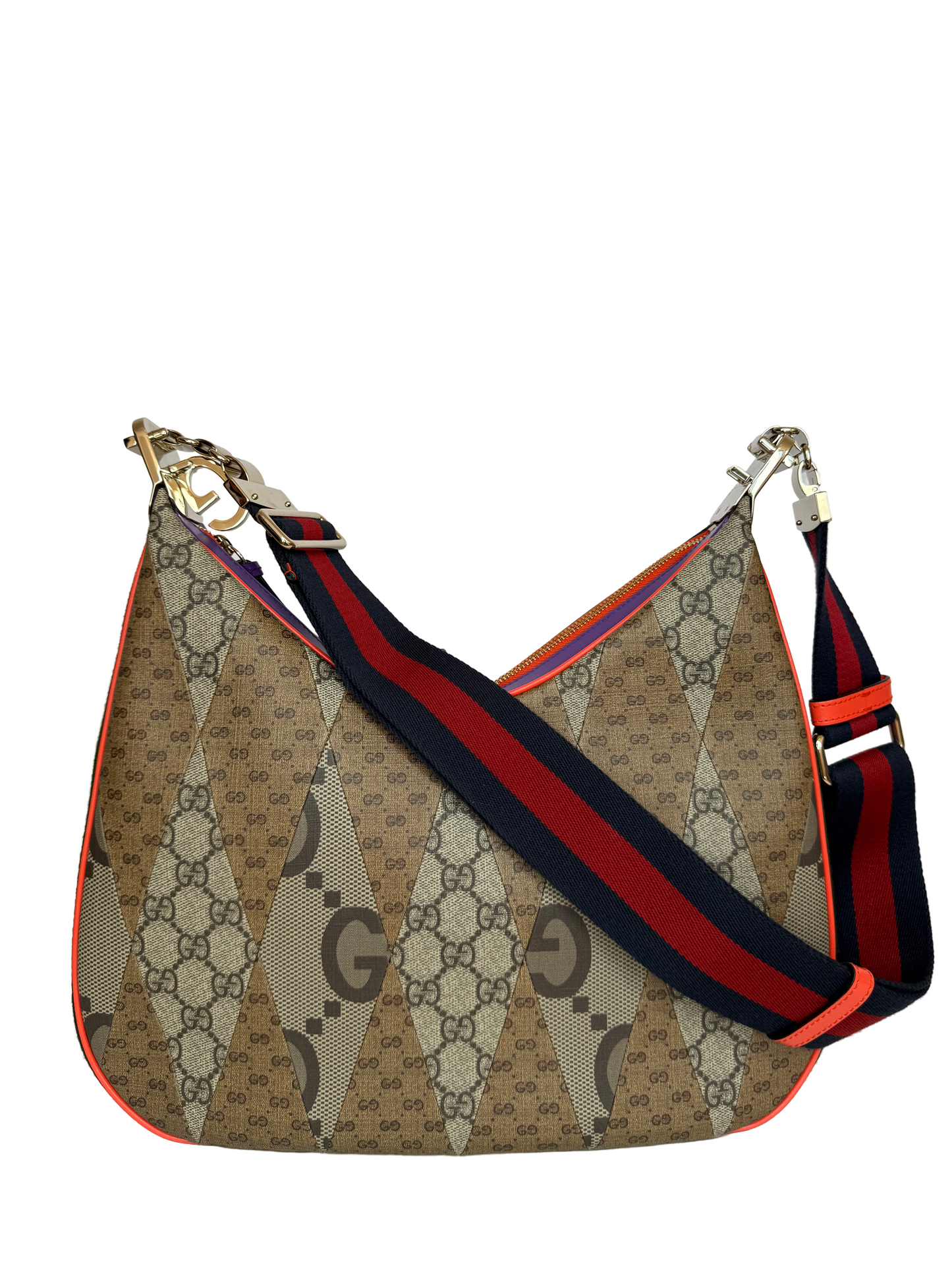 Gucci GG Supreme Attache Patchwork Medium Shoulder Bag