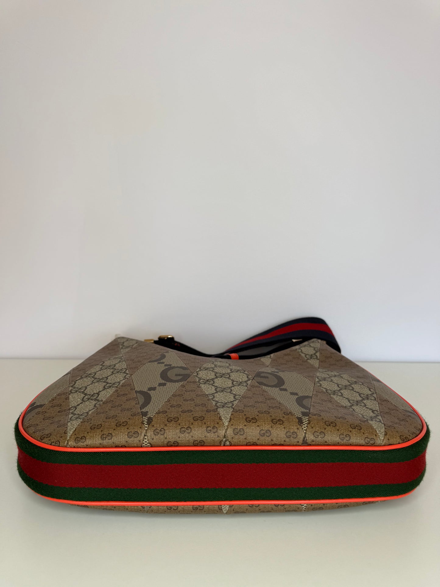 Gucci GG Supreme Attache Patchwork Medium Shoulder Bag