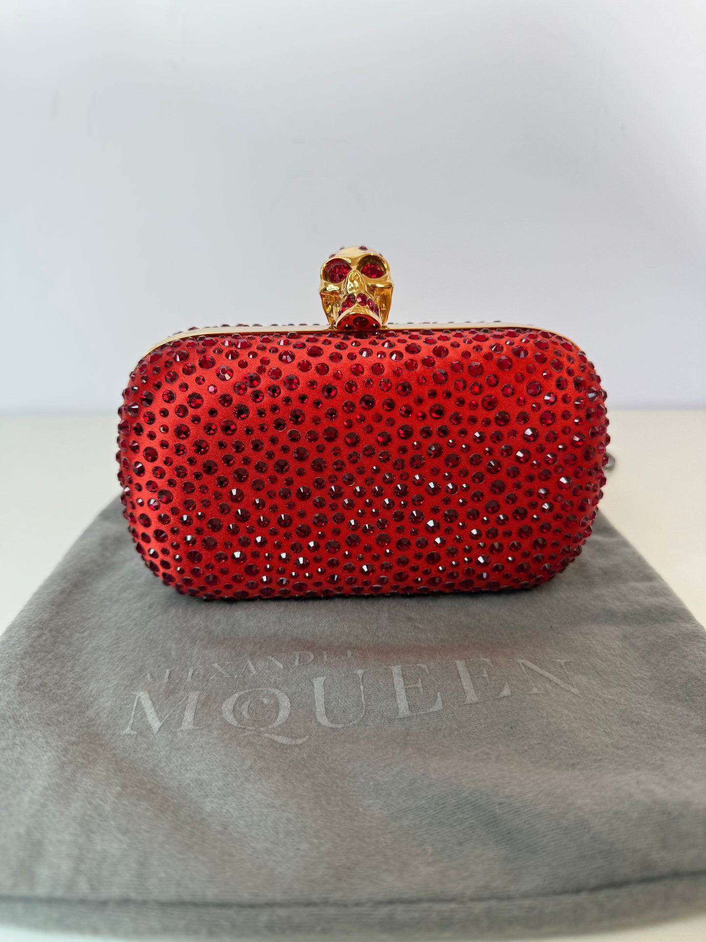 Alexander McQueen Studded Red Clutch