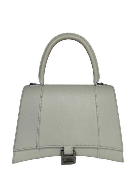 Balenciaga Hourglass Medium White Top Handle Bag