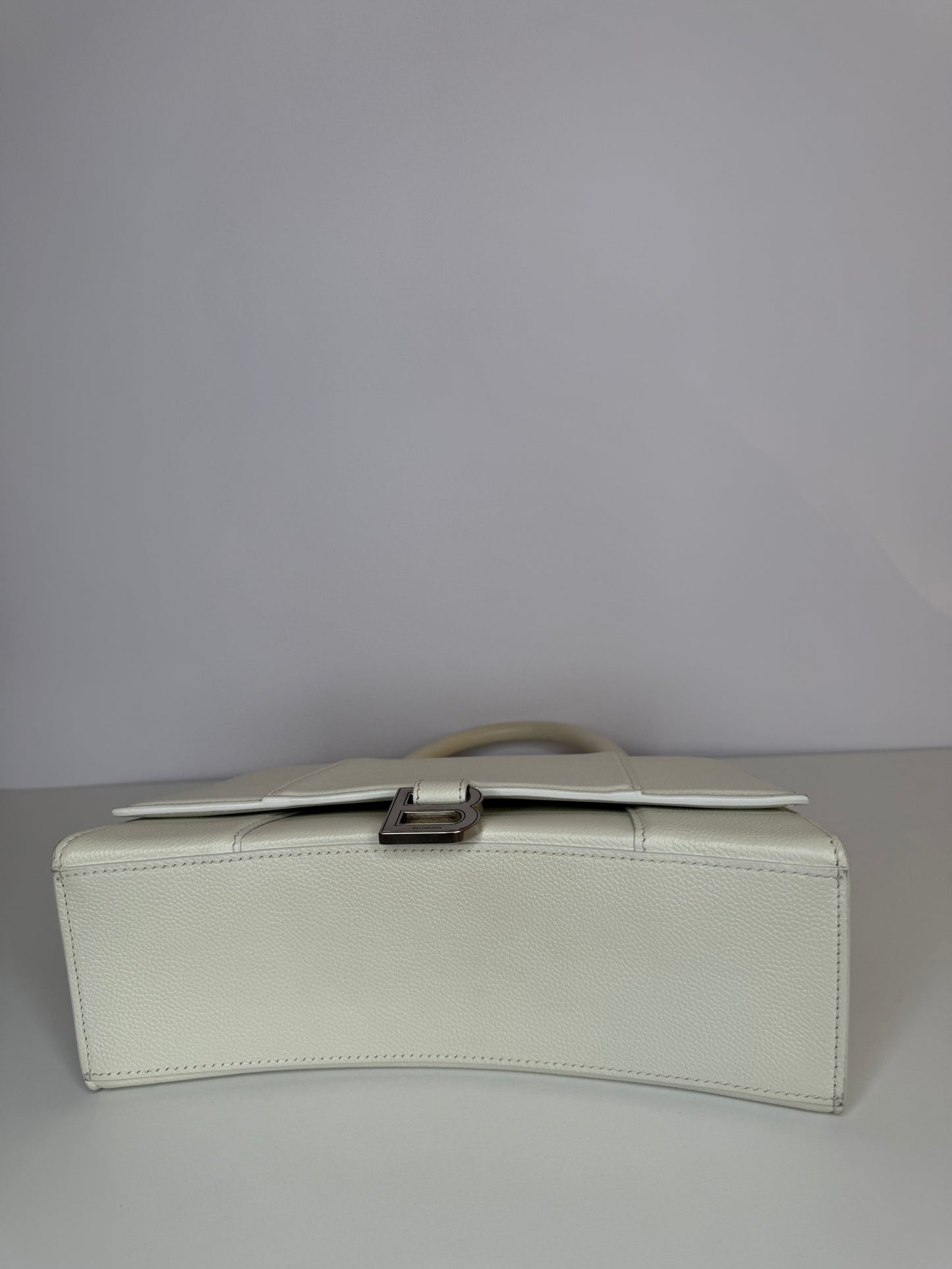 Balenciaga Hourglass Medium White Top Handle Bag