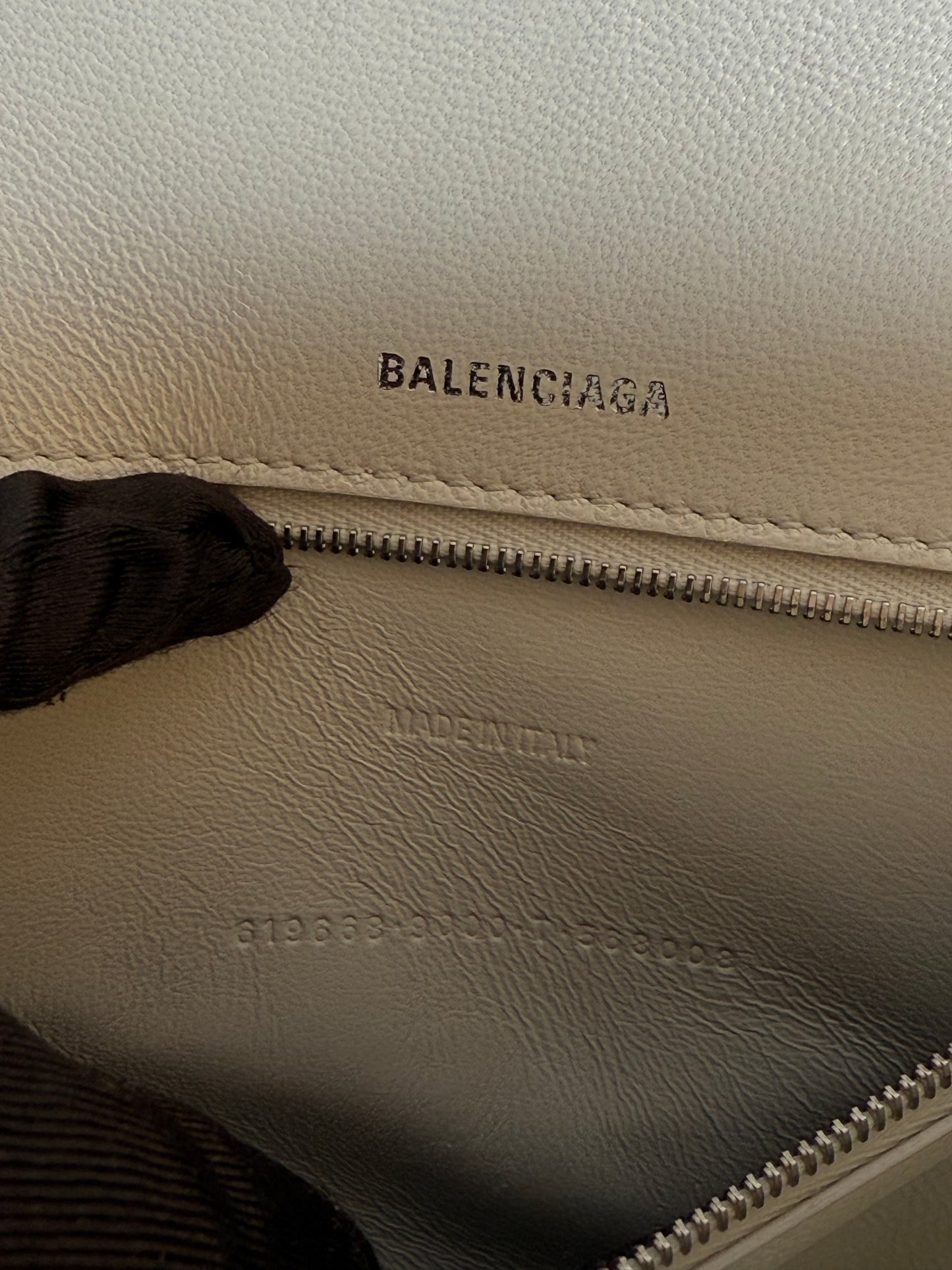 Balenciaga Hourglass Medium White Top Handle Bag