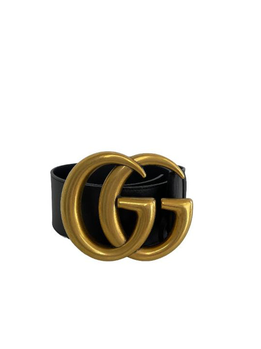 Gucci Calfskin Black Marmont GG Wide Belt