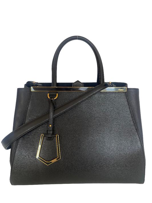 Fendi Black Leather Medium 2Jours Tote