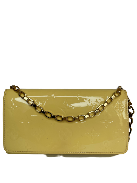 Louis Vuitton Citrine Monogram Vernis Chain Wallet Bag