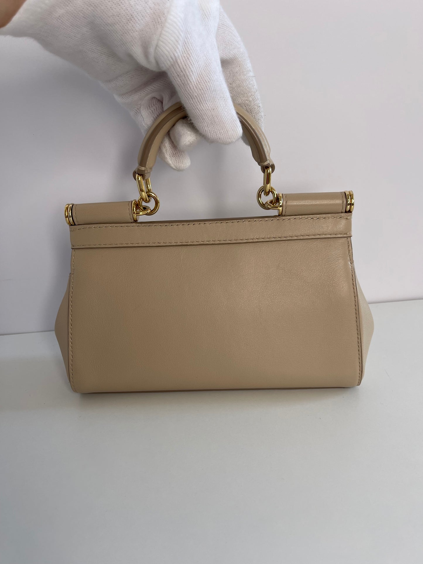 Dolce & Gabbana Small Miss Sicily Beige Soft Calfskin