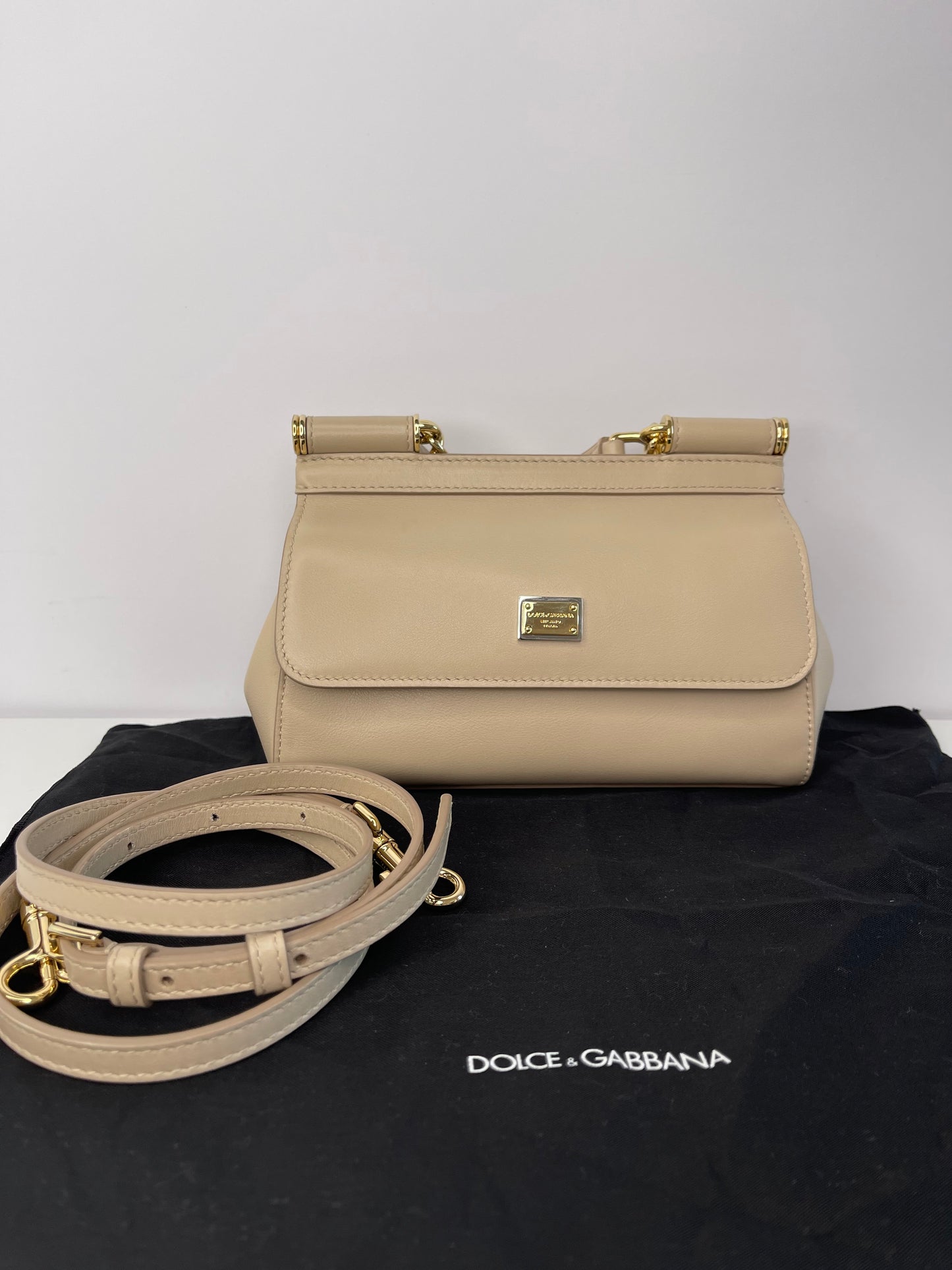 Dolce & Gabbana Small Miss Sicily Beige Soft Calfskin